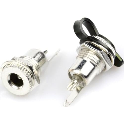DC099 5.5 mm x 2.1mm DC Power Jack Socket Female Panel Mount Connector Metal DC-099 Open Hole 11MM 5.5*2.1 5.5*2.5