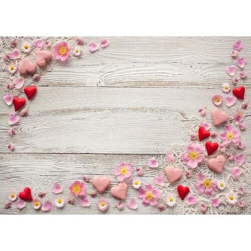Wooden Board Pink Flowers Photography Backdrops Photocall Vinyl Background for Photo Studio Baby Food Cake Cream Photo Shootings