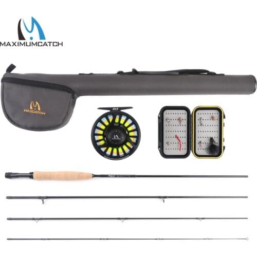 Maximumcatch 5/6WT Fly Fishing Combo 9FT Fly Rod and Avid Pre-spooled Reel Outfit