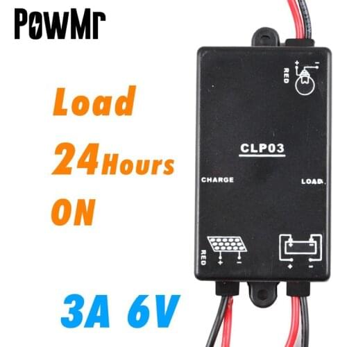 Mini 3A 6V Solar Charge Controller Load on 24hours charge and discharge PV battery Charge Regulator 3 Amps CMP-03