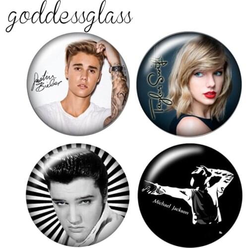 Fashion Famous Star 10pcs 12mm/18mm/20mm/25mm Round photo glass cabochon demo flat back Making findings ZB0448