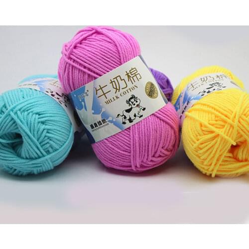 Milk Sweet Soft Cotton Baby Knitting Wool Yarn Thick Yarn Fiber Velvet Yarn Hand Knitting Wool Crochet Yarn for DIY Sweater 50g