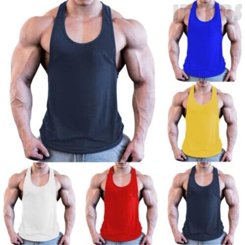 Gym Men Muscle Sleeveless Shirt Tank Top Fit Bodybuilding Sport Fitness Workout Vest Breathable