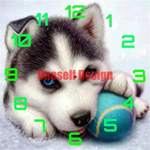 5d diamond art kit clock dog diamond painting clock diy frame Christmas gifts diamond mosaic sale diamond embroidery full set