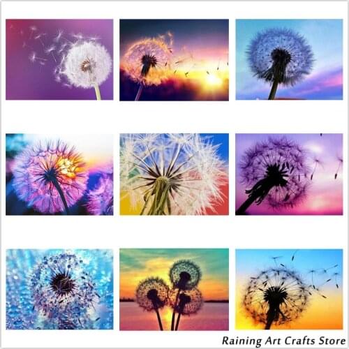 Full Square Round Drill 5D Diy Diamond Painting Cross Stitch Kits Dandelion Mosaic Pictures Embroidery Handmade Home Decor Gift