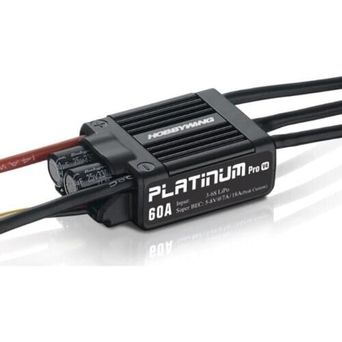 Original HobbyWing Platinum PRO V4 60A ESC (3S-6S) for 450-480 Class Heli (Propeller: 325-360mm) For Fix-wing drone Multirotor