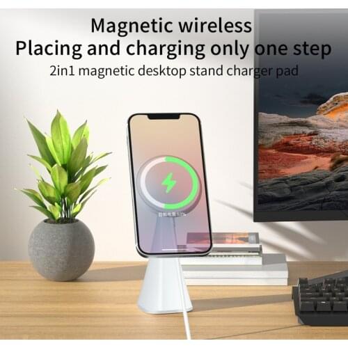 15W Fast Wireless Charger Stand for IPhone 12 Android Type-C Desktop Phone Bracket Wireless Charging Portable Phone Stand Holder