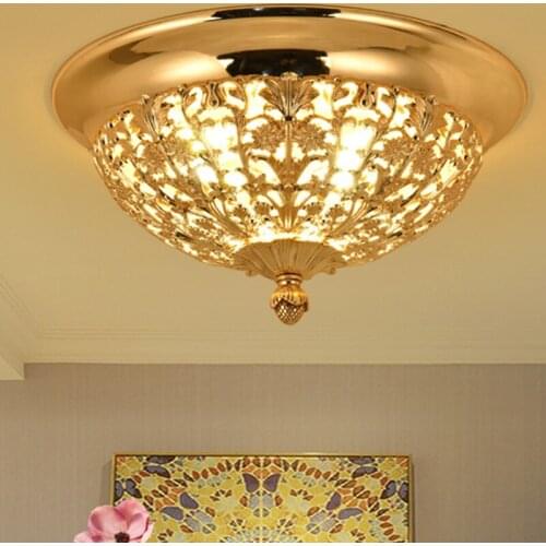 Bedroom ceiling light gold entrance aisle light door lobby zinc alloy carved ceiling iron hollow decoration ceiling lamp ZA82112