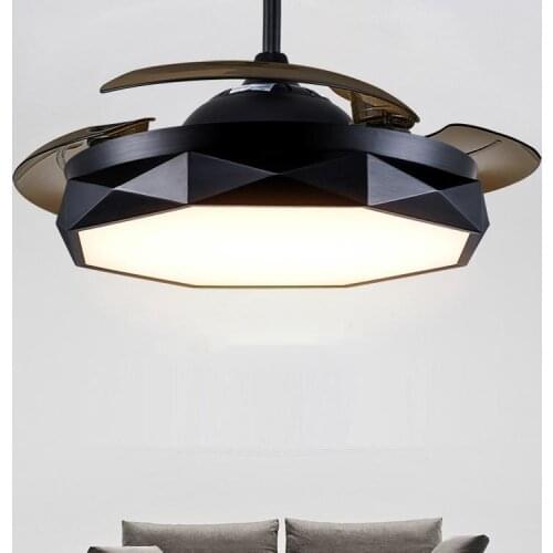 Modern European simple remote control invisible bedroom, hall ceiling fan 36 / 42 "adjustable light, built-in 220 V 110 v