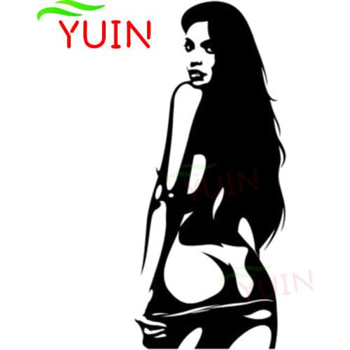 Sexy Undressing Girl Car Sticker Fashion Personality Decoration Creative PVC Waterproof Decal Black/White/Red/Laser/Silver