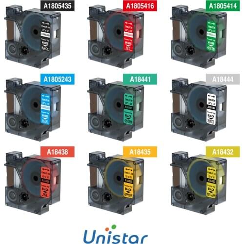 Unistar 10 Pack Compatible for Dymo Rhino 18444 Industrial Vinyl Label Tape for DYMO Rhino 5200,4200,6000 Industrial Label Maker