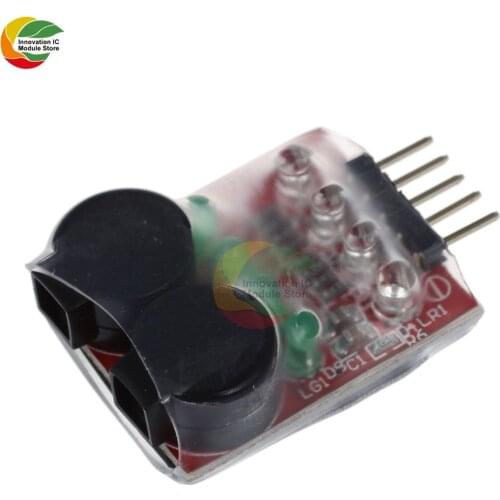 RC model 2S 3S 4S Detect Lipo Battery Low Voltage Alarm Buzzer Cell Lipo Battery Dual Speaker w/ LED 7.4V-14.8V