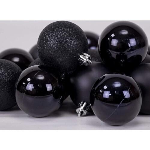 Rainbow®Multicolor Christmas balls, Black 12cm, for Christmas tree decoration, for holiday, weddings, Parties, Decorac