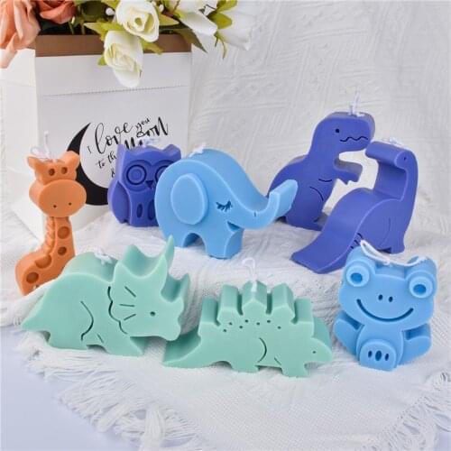 Cute owl Baby Elephant Frog Giraffe Dinosaur Silicone Mold For Fondant Chocolate Epoxy Sugarcraft Mould Pastry Cupcake Decoratin