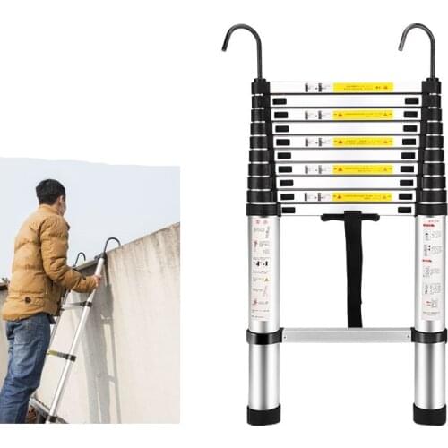 2M telescopic ladder household folding ladder lift ladder thickened escalator aluminum alloy engineering ladder single ladder wi