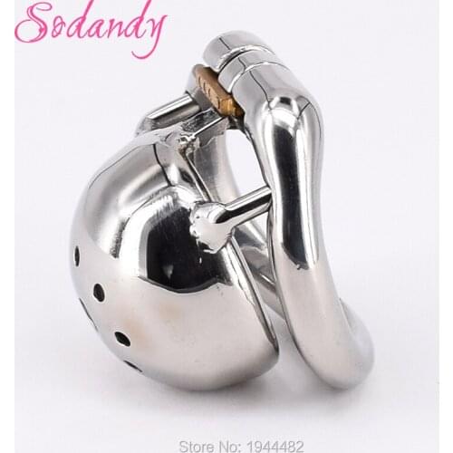 SODANDY 1.3" Super Small Male Chastity Cage Metal Penis Locked In Chastity Belt Bondage Device Mens Cock Cage Sex Equipment