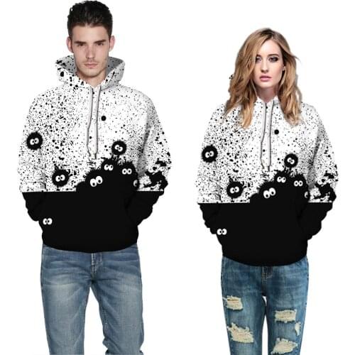 Sweatershirt sweatersA hair cat digital print autumn dress tide card men and women with a hat and wei clothing long-sleeved top