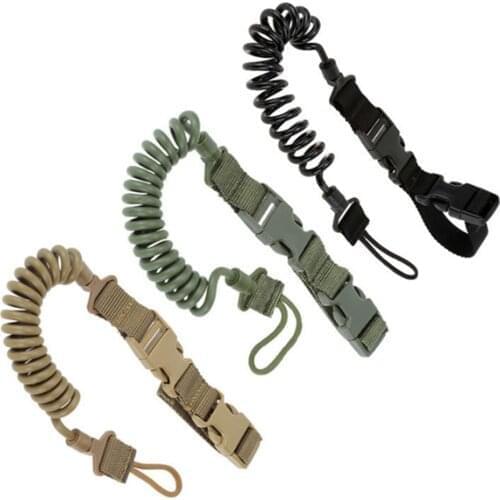 Tactical Hunting Quick Release Airsoft Rope Elastic Lanyard Bungee Strap Safety Rope Waist Gun Rope Adjustable Rifle Gun Sling