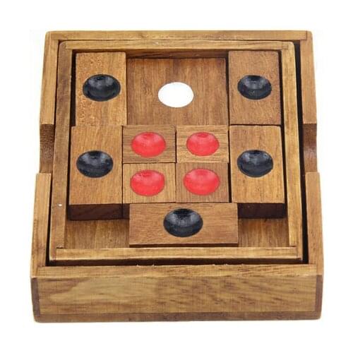 Traditional Wooden Puzzle Game Huarong Dao Sliding Puzzles for Adults Children