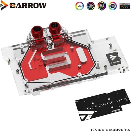 Barrow GPU Water Block For Gigabyte AORUS 3070 MASTER 8G Full Cover Watercooler, With Back Plate, BS-GIX3070-PA