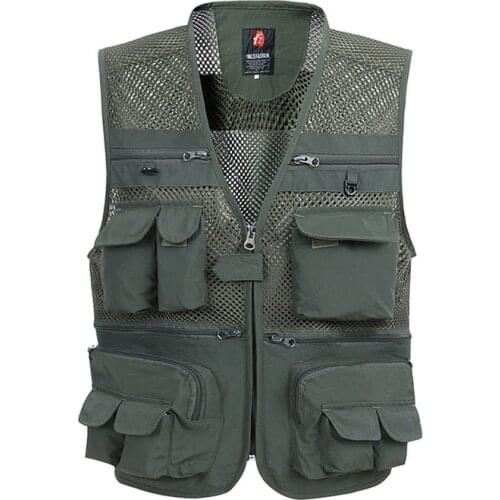 Summer Mesh Vest for Men Spring Autumn Male Casual Thin Breathable Multi Pocket Waistcoat Mens Baggy 5XL Vest with Many Pockets