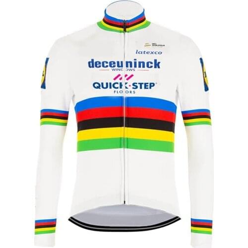 2022 Winter World Champion Cycling Jersey Julian Alaphilippe QUICK STEP Cycling Clothing Long Sleeve Road Bike Shirt MTB Maillot