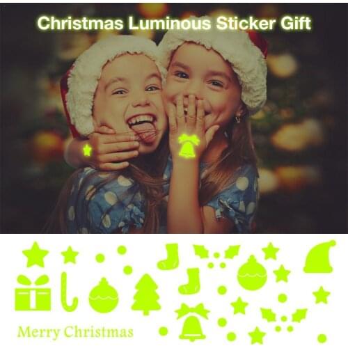 1 Set Christmas Luminous Stickers Glowing Party Decoration Stickers Merry Christmas Door Window Wall Stickers Home Decor
