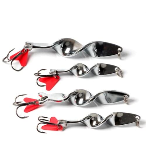 1PCS 10g 14g 21g 28g Rotating Metal Spinner Spoon Fishing Lure Hard Baits For Trout Pike Pesca Peche Treble Hook Tackle