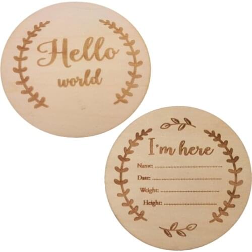 1 Pc Wooden Milestone Cards Growth Commemorative Handmade Baby Birth Monthly Recording Card Newborn Infants Shower Gifts