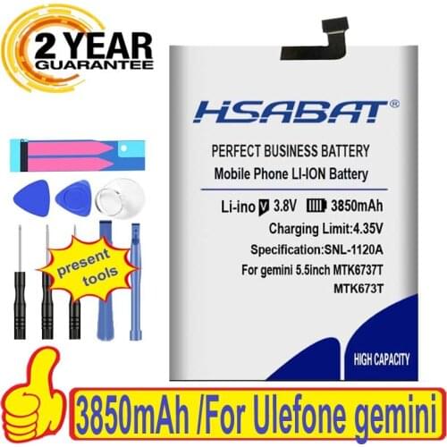 100% Original HSABAT 3850mAh Battery For Ulefone gemini 5.5inch MTK6737T
