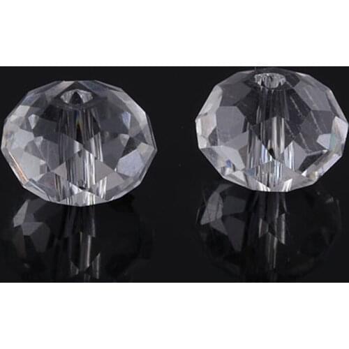 100PCS 8MM Austria Crystal Bead Rondelle Loose Faceted Glass Beads Spacers Beads for Bracelet Jewelry Making