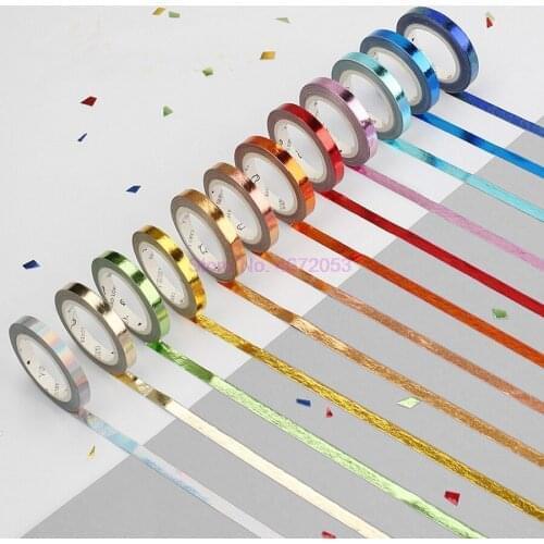 1000pcs Rose Gold Foil Washi Tapes Candy Colors Glitter Slim Decorative Adhesive Masking Tapes For Scrapbooking Diy Decoration