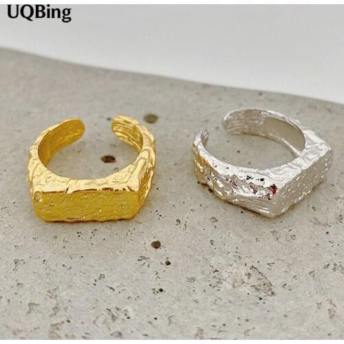 2021 New Trendy 925 Sterling Silver Irregular Bump Texture Womens Ring Jewelry