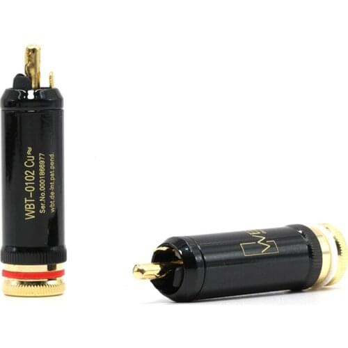 4Pcs/lot WBT-0102 Cu Nextgen Copper RCA Plugs Connector,HIFI Audio signal wire RCA adapter
