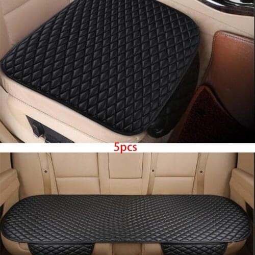 5pcs universal car seat cover PU leather cushion storage bag car front seat tied anti-slip cushion single piece leather