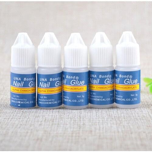 5x3g Glitter Acrylic Rhinestones Decoration With Nail Art UV Gel Nail Tips Glue Fast Drying False Manicure Glue