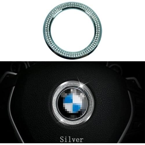 Diamond Rhinestone Crystal Car Styling Ring Steering Wheel Circle Trim Sticker Fit For BMW X3 X5 X6 F15 F10 F30 E91 E46 E39 E90