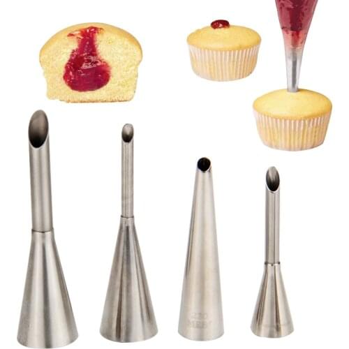 Free Shipping MRF Stainless Steel 4pcs Cake Decorating Pastry Icing Puff Nozzles set PF001