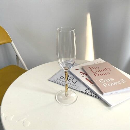 250ml Red Wine Glass Fashion Whisky Luxury Gold Rod Goblet Threaded Rods Champagne Cup Art Wine Decoration