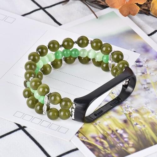 Mi Band 4 Bracelet for Xiaomi MI Band 3 Straps Luxury Watchband Replacement Woman Girls Correa Pulseira Dressy Beads Handmade