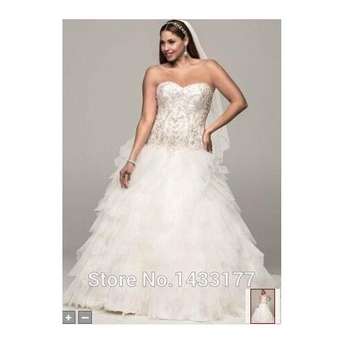Fast shipping sweetheart handmade tulle discount ball gown bridal gowns lace up in stock plus size Embroidery wedding dresses