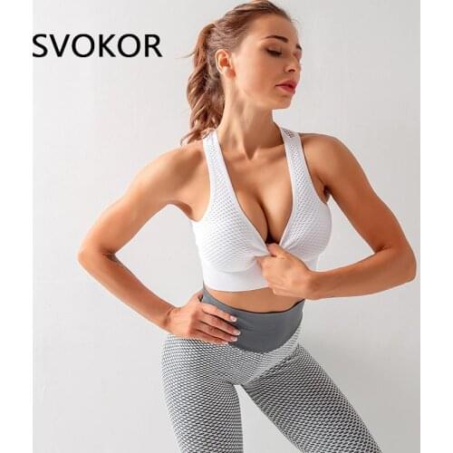 SVOKOR Seamless Bra Sexy Openwork Running Shockproof Breathable Sports Underwear Quick-drying Fitness Beauty Back Shirt