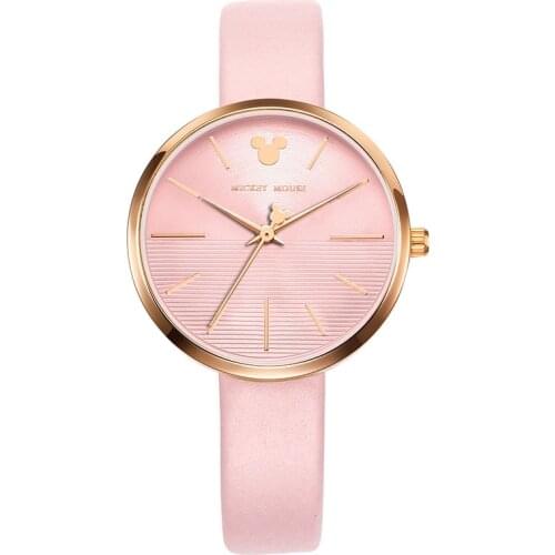 Disney Top Brand Original Womens Watches Mickey Mouse Leather Quartz Ladies Clock Fashion Waterproof Female Girls Party New Gift