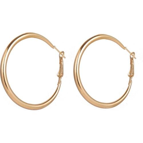 Diomedes Fashion Punk Rock Minimalist Alloy Round Circle Hoop Earrings JUN5