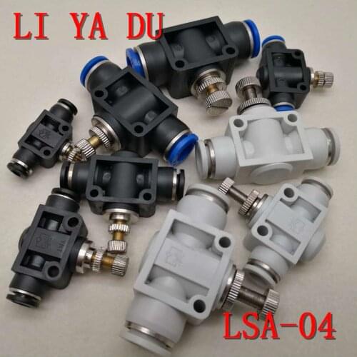 100PCS/LOT LSA-04 Pneumatic Components Trachea Quick Coupler Throttle Valves Pipe Type Throttle Valves LSA4
