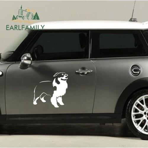 EARLFAMILY 2x Human Loyal Friend The Scottish Border Collie Dog Pet Animal Australian Car Sticker Door Canoe Vinyl Decal 9 Color