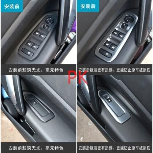 ABS Chrome Glass Electric Window Lifter Switch Cover Frame Trim Car Styling Accessories for Peugeot 408 2014 2015 4pcs/set