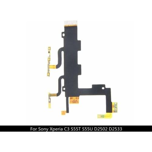 For Sony Xperia C3 S55T S55U D2502 D2533 Repair Power On/Off Button & Volume Up/down Buttons Switch Flex Cable