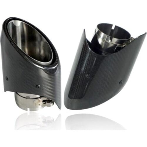 Car Exhaust exhaust muffler tail throat universal gloss 102mm export carbon fiber mirror stainless steel for cayenne BMW E46 E90