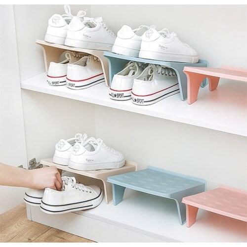 Hot Sale Household Storage Shoe Rack Double Shoe Support Plastic Integrated Simple Space Economy Simple Shoe Storage Rack